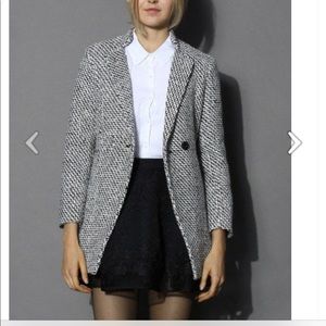 Chicwish Classy Double Breasted Tweed Coat